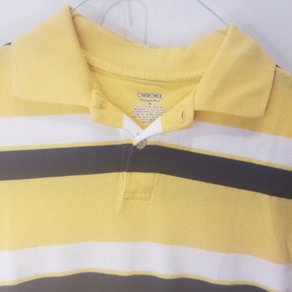 Cherokee Ultimate Polo Boys Collared T-Shirt Lightweight Stripped T-Shirt Size M - Picture 3 of 6